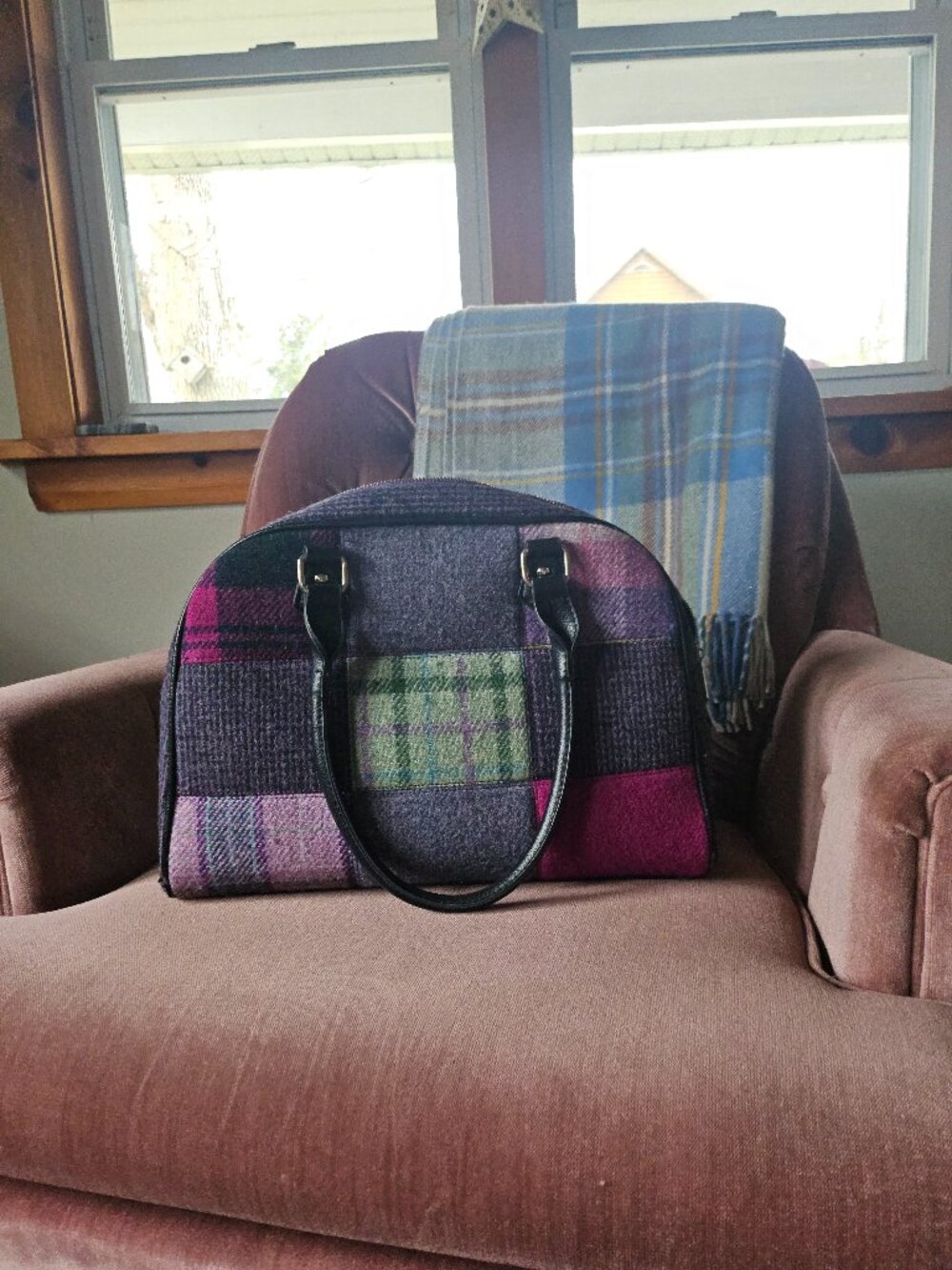 Unique Patchwork "Nairn" Harris Tweed Handbag from Scotland
